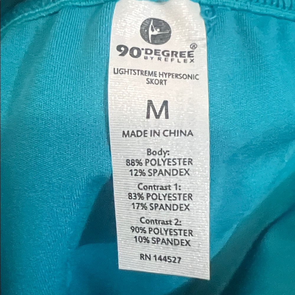 90 Degree By Reflex Women's Teal Tennis/Golf Skirt Women’s Medium NWT - Picture 8 of 8